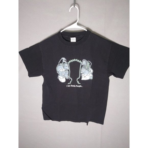 Delta Other - The Simpsons Bart I See Dumb People Vintage T-Shirt 2001 Men's Medium